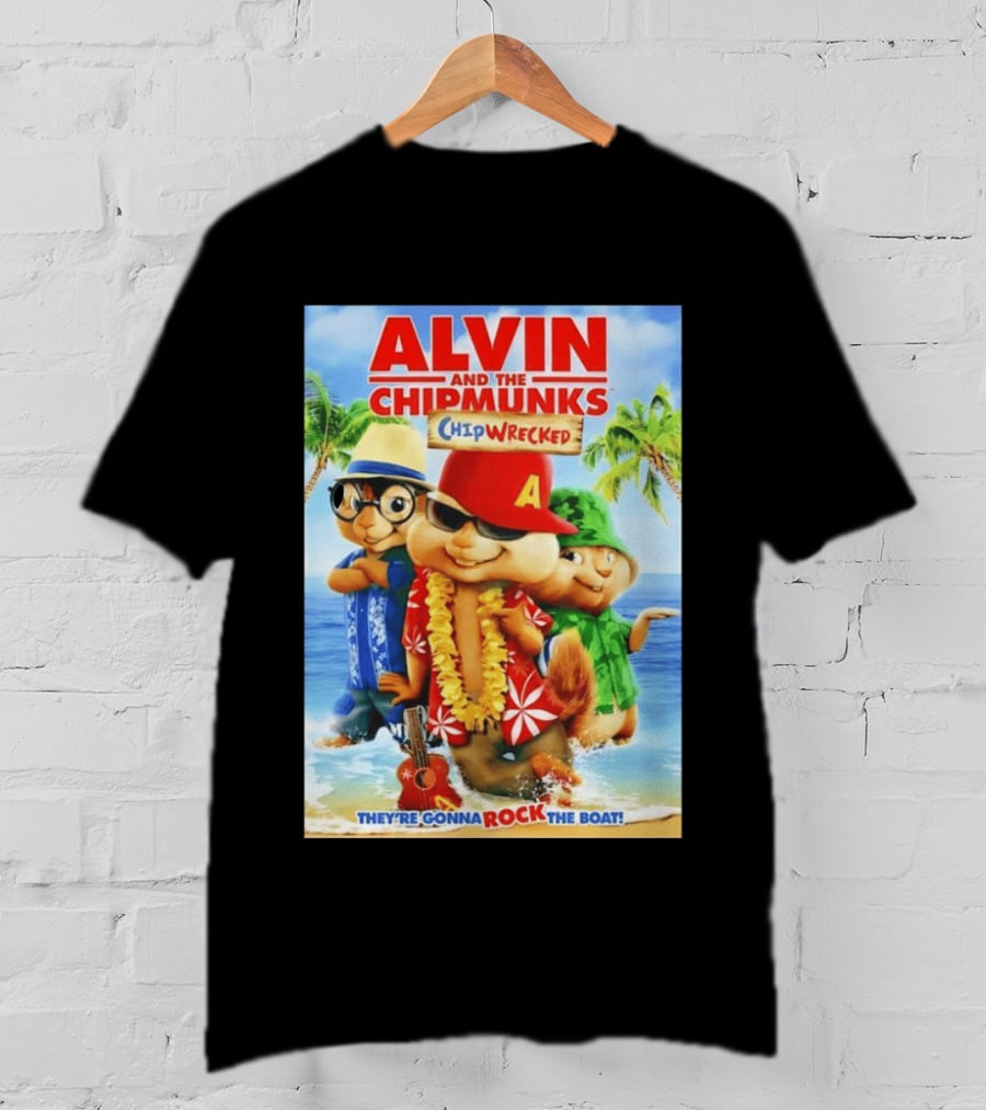 Alvin And The Chipmunks Chipwrecked They're Gonna Rock The Boat Beach Adventure T-Shirt