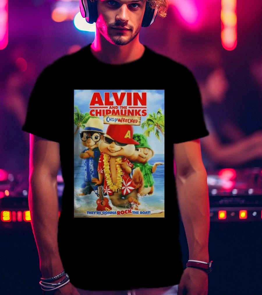 Alvin And The Chipmunks Chipwrecked They're Gonna Rock The Boat Beach Adventure T-Shirt
