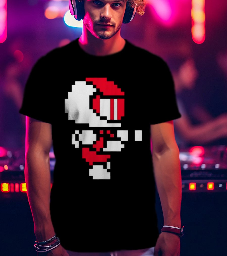 Arcade Pixel Racing Driver Fast Track Helmet Retro Game T-Shirt