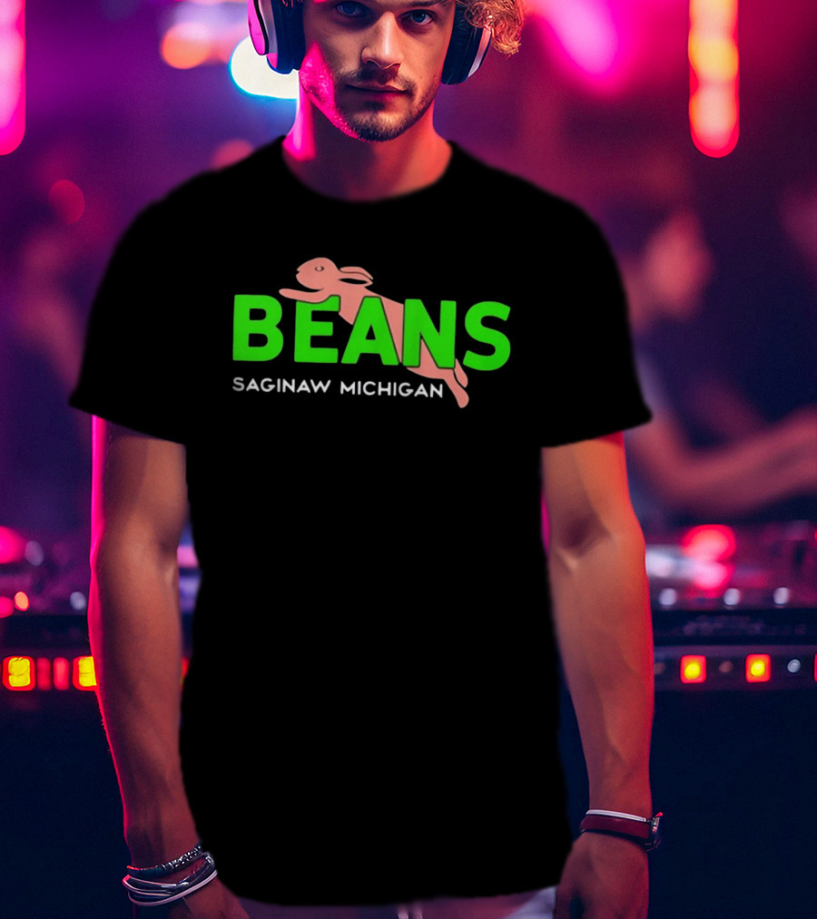 Beans Saginaw Michigan Pink Rabbit T-Shirt