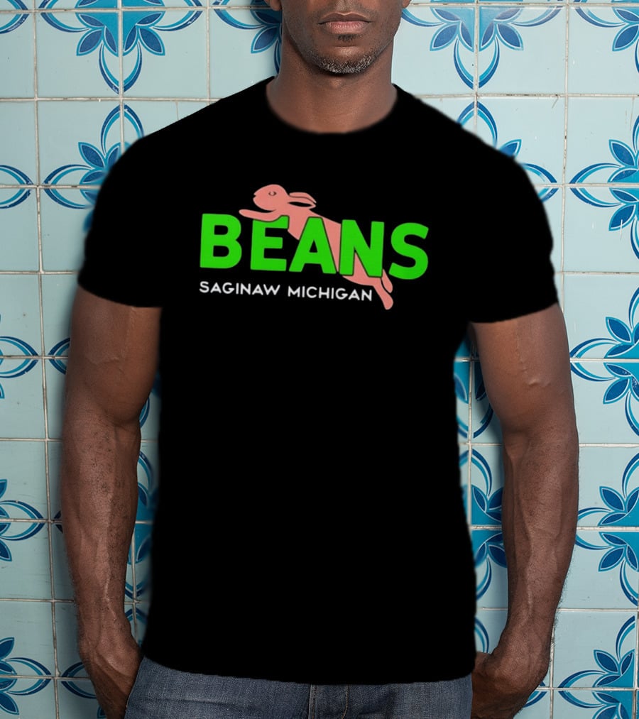 Beans Saginaw Michigan Pink Rabbit T-Shirt