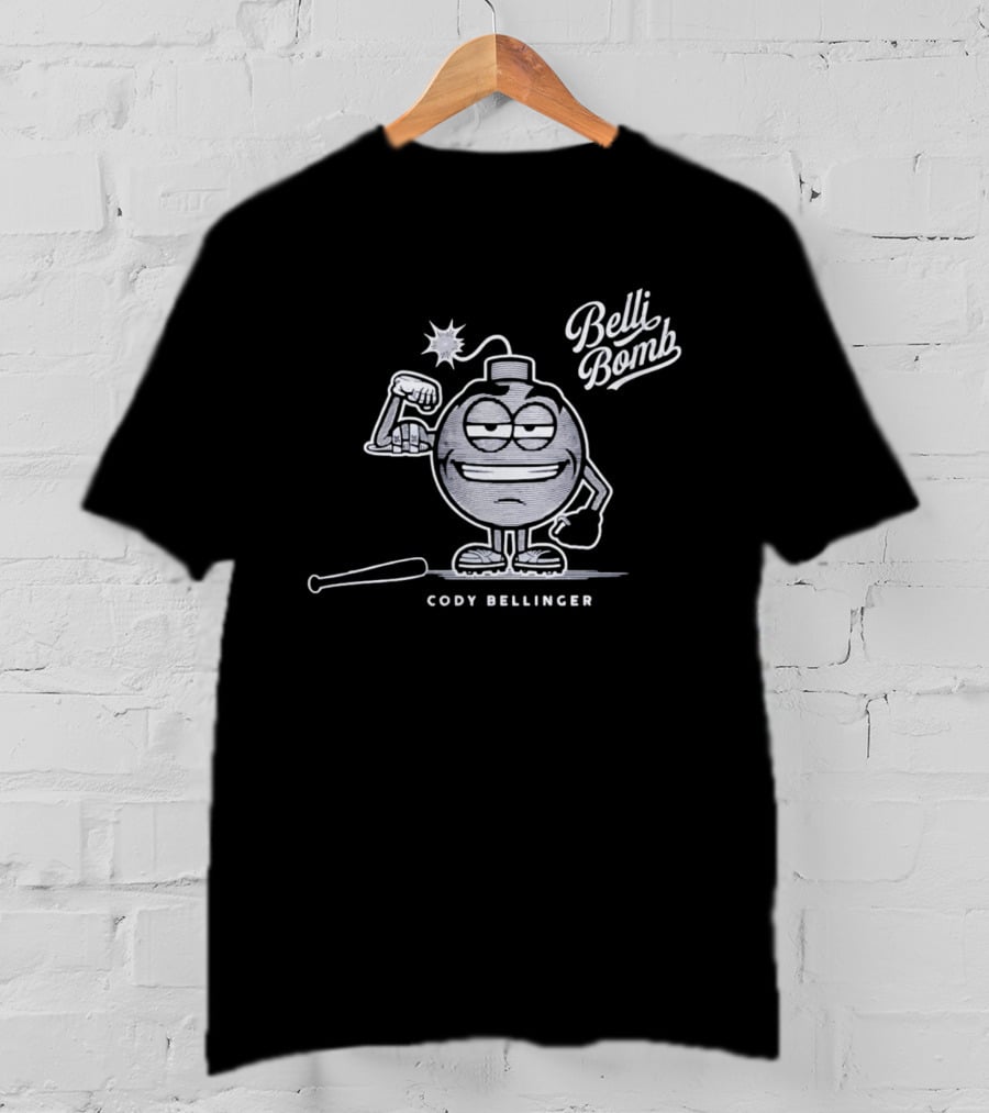 Belli Bomb Cody Bellinger Cartoon Character With Bat And Bomb T-Shirt