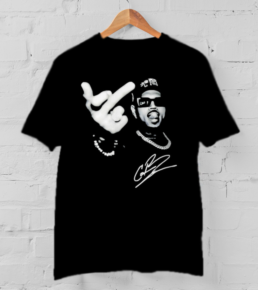 Chris Brown Middle Finger CB Signature T-Shirt