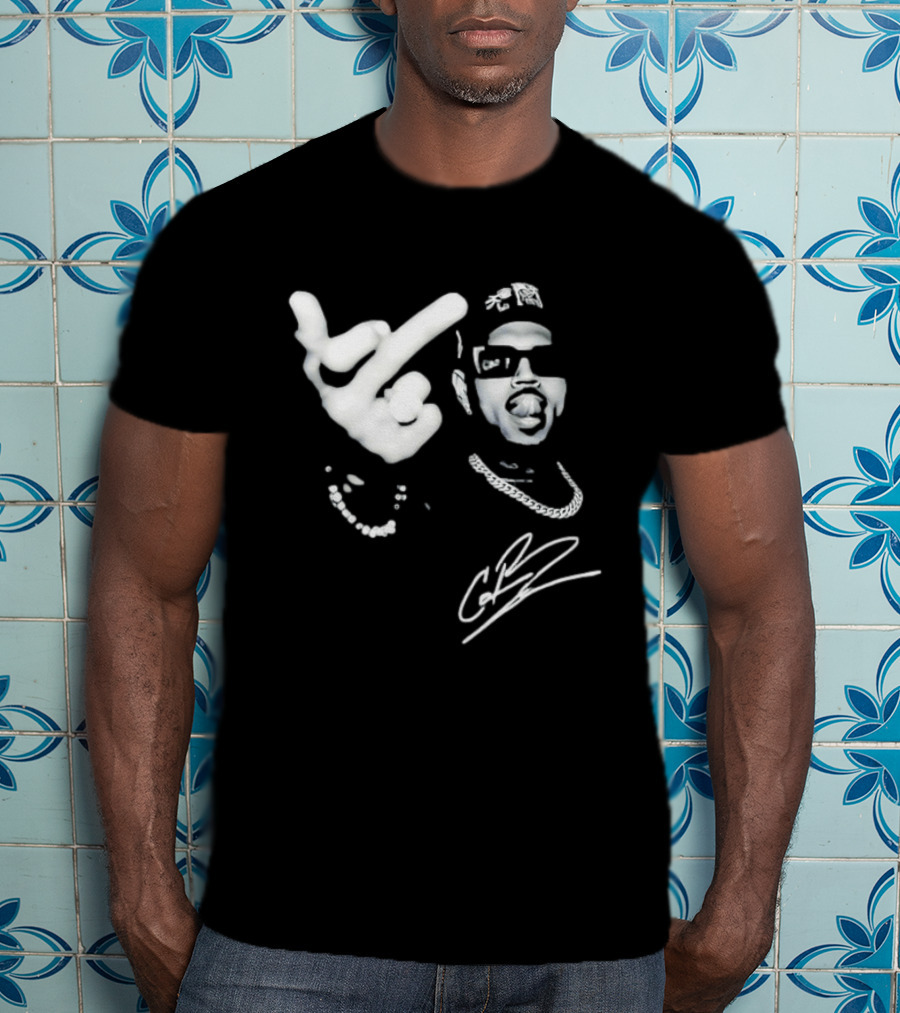 Chris Brown Middle Finger CB Signature T-Shirt