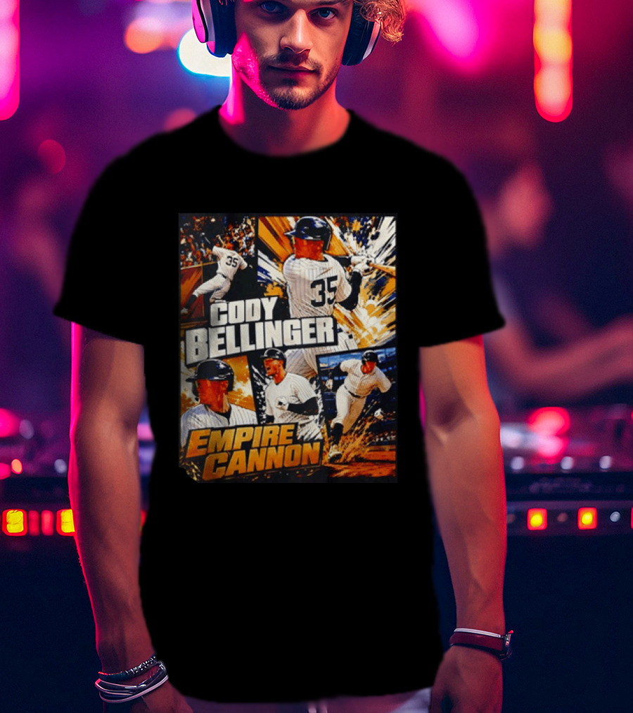 Cody Bellinger Empire Cannon 35 Baseball Action Collage T-Shirt