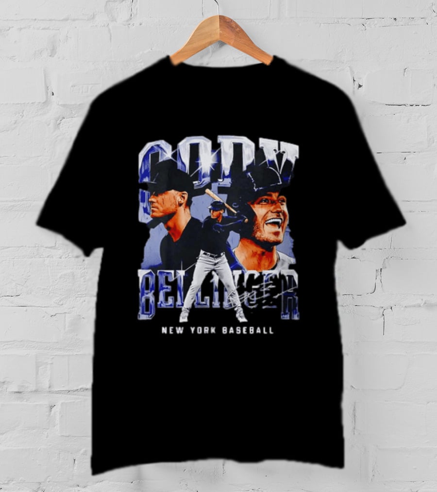 Cody Bellinger New York Baseball Player Portrait Collage T-Shirt