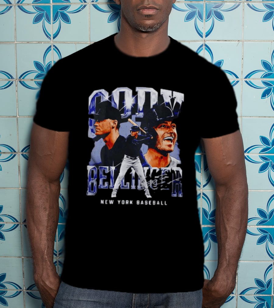 Cody Bellinger New York Baseball Player Portrait Collage T-Shirt