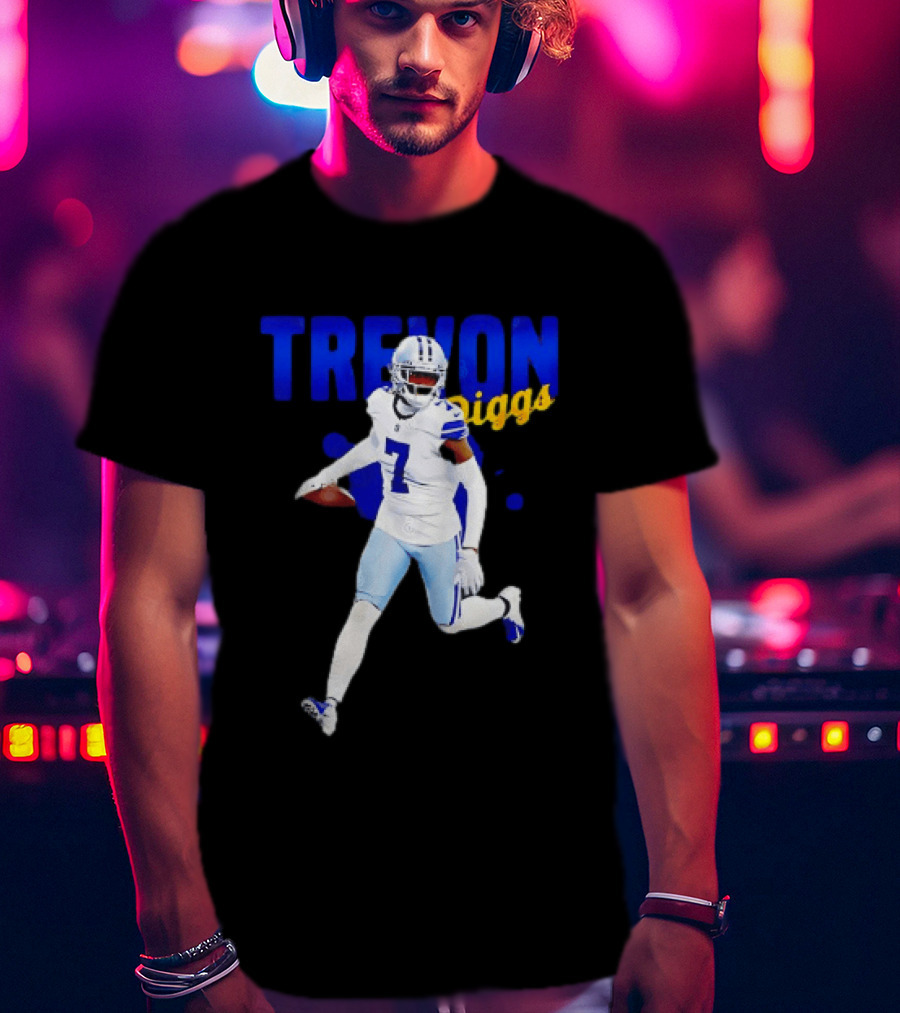 Trevon Diggs Dallas Cowboys Number 7 Running With Football T-Shirt