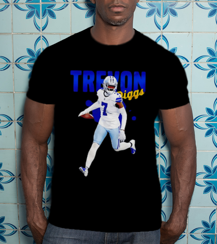 Trevon Diggs Dallas Cowboys Number 7 Running With Football T-Shirt