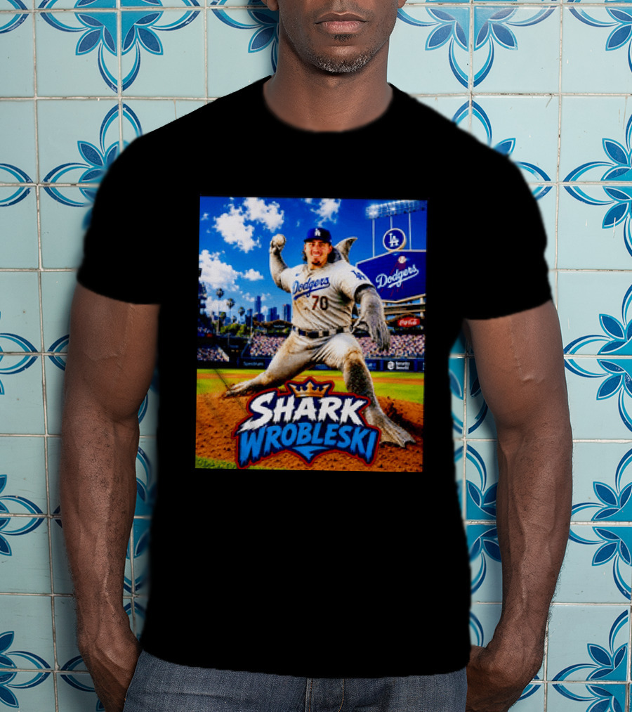 Shark Wrobleski Los Angeles Dodgers No 70 Iconic Baseball Player Fantasy T-Shirt