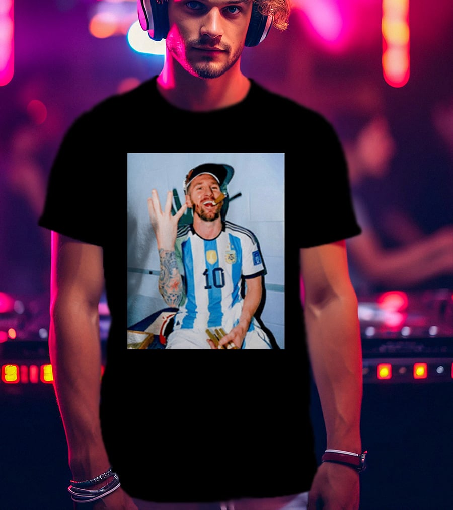 Lionel Messi Smoking Cigarette T-Shirt
