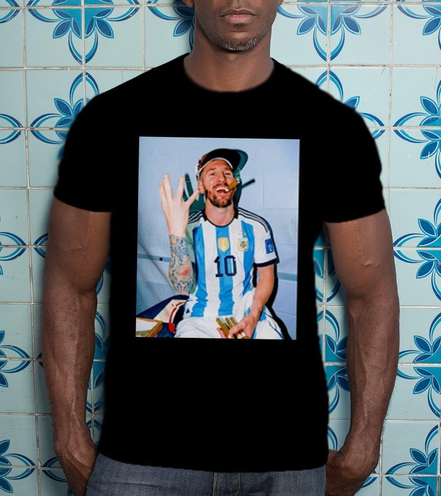 Lionel Messi Smoking Cigarette T-Shirt