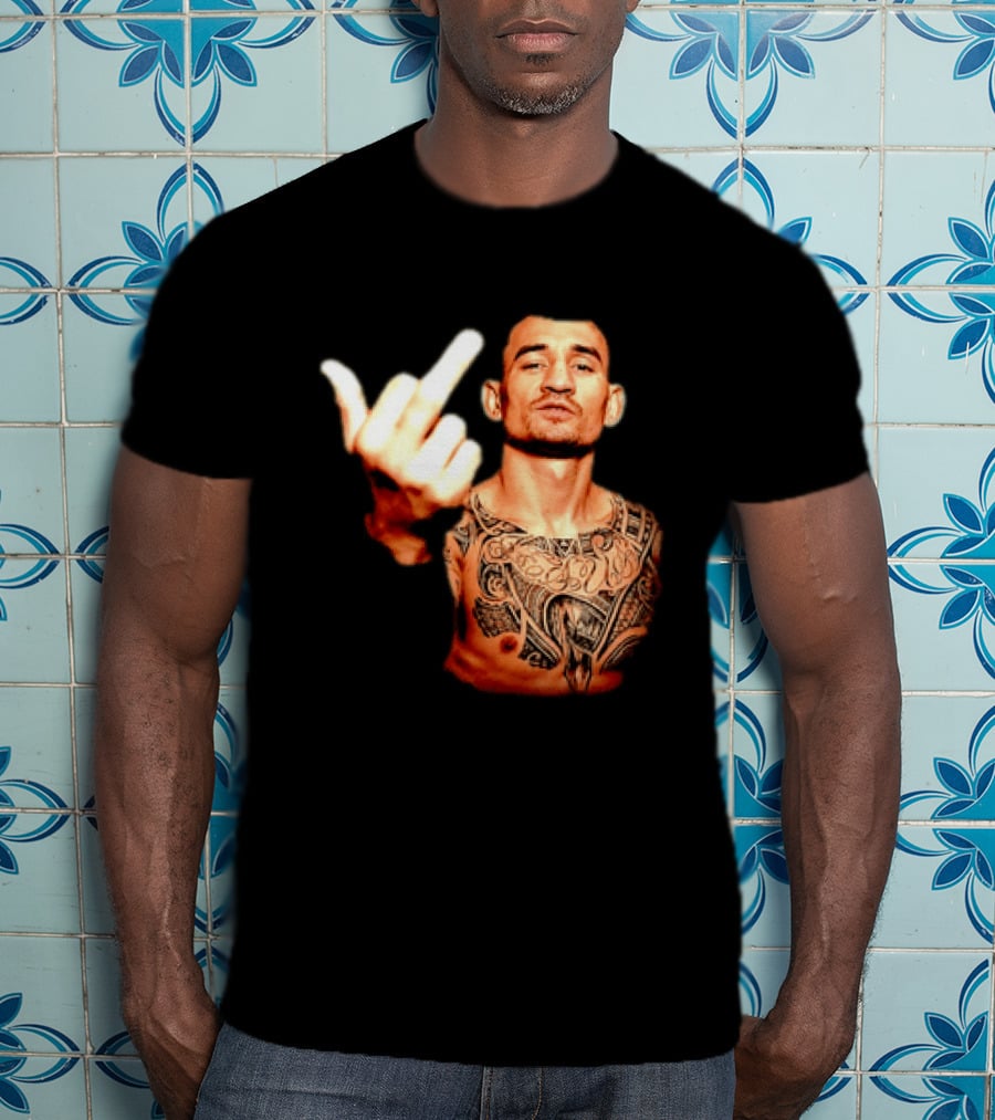 Max Holloway UFC Fighter Pose Middle Finger Tattoo T-Shirt