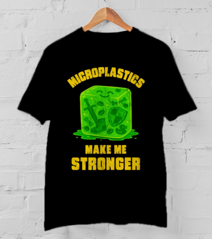 Microplastics Make Me Stronger Gelatinous Block Sword Shield Boot T-Shirt