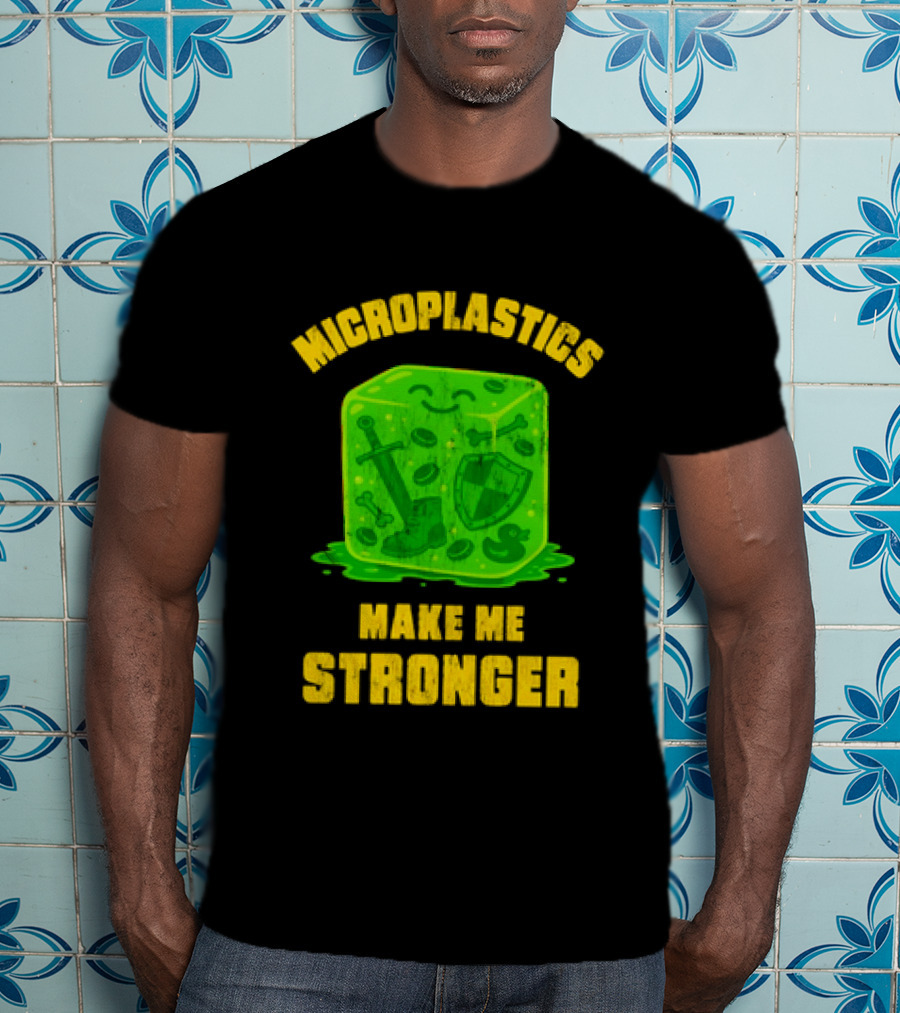 Microplastics Make Me Stronger Gelatinous Block Sword Shield Boot T-Shirt