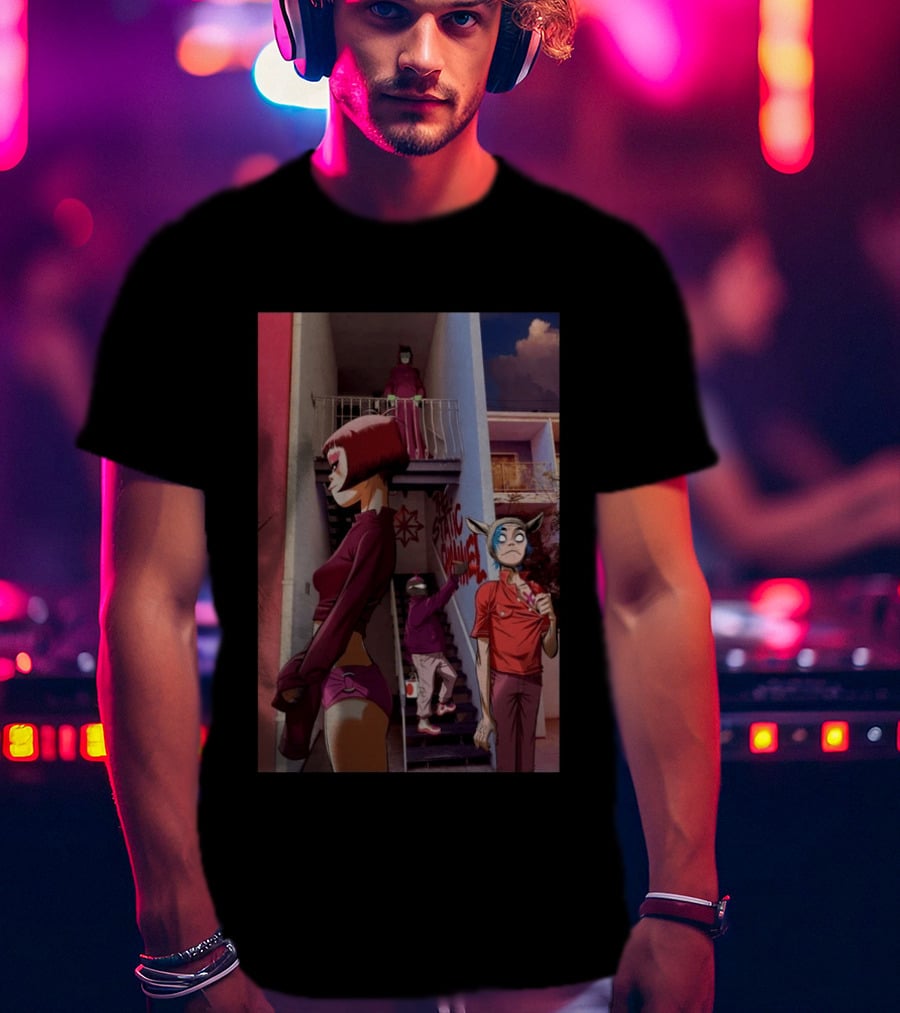 GORILLAZ The Stainz Staircase Characters T-Shirt