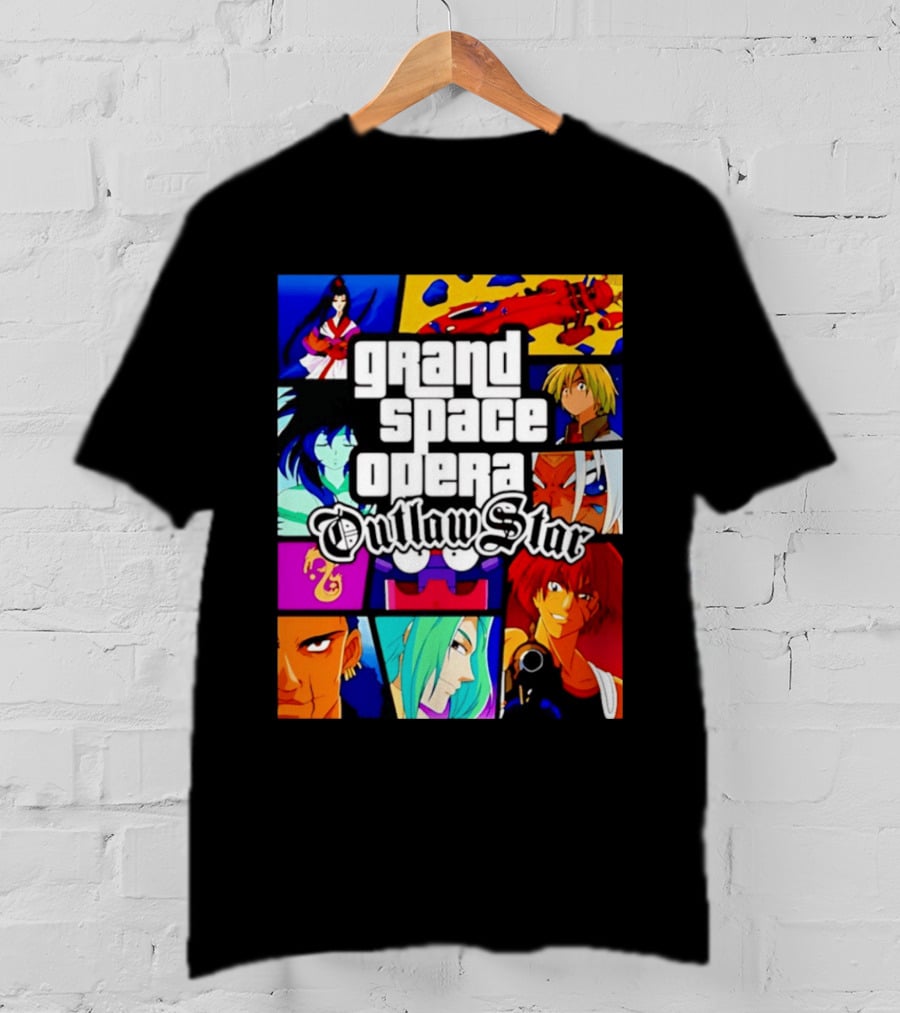 Grand Space Opera Outlaw Star Anime Characters Collage T-Shirt
