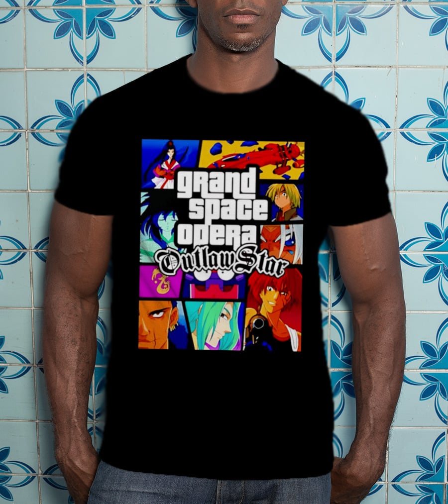 Grand Space Opera Outlaw Star Anime Characters Collage T-Shirt