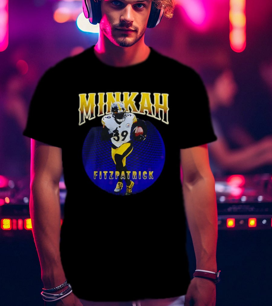 Minkah Fitzpatrick Steelers Number 39 Running Football T-Shirt