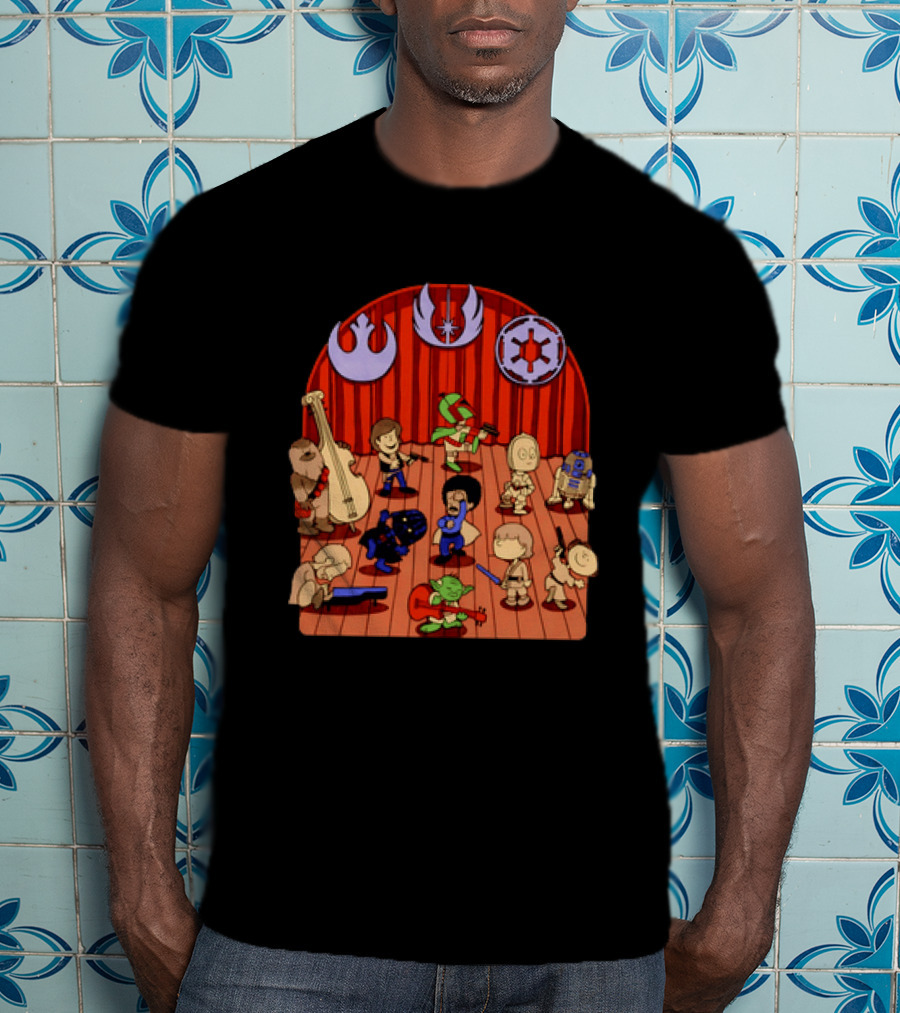 Star Wars Peanuts Characters Band With Iconic Symbols Mashup T-Shirt