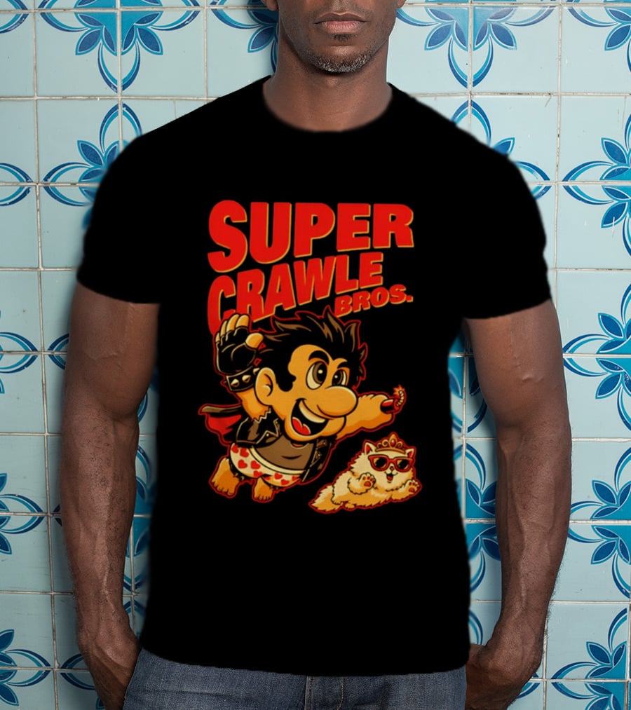 Super Crawler Bros Crowned Cat Rocker T-Shirt