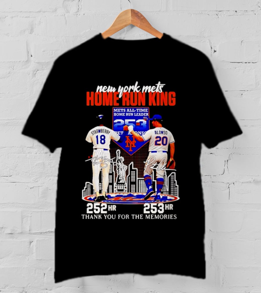 New York Mets Home Run King Celebration Darryl Strawberry And Pete Alonso Thank You For The Memories T-Shirt