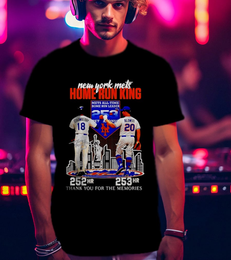 New York Mets Home Run King Celebration Darryl Strawberry And Pete Alonso Thank You For The Memories T-Shirt