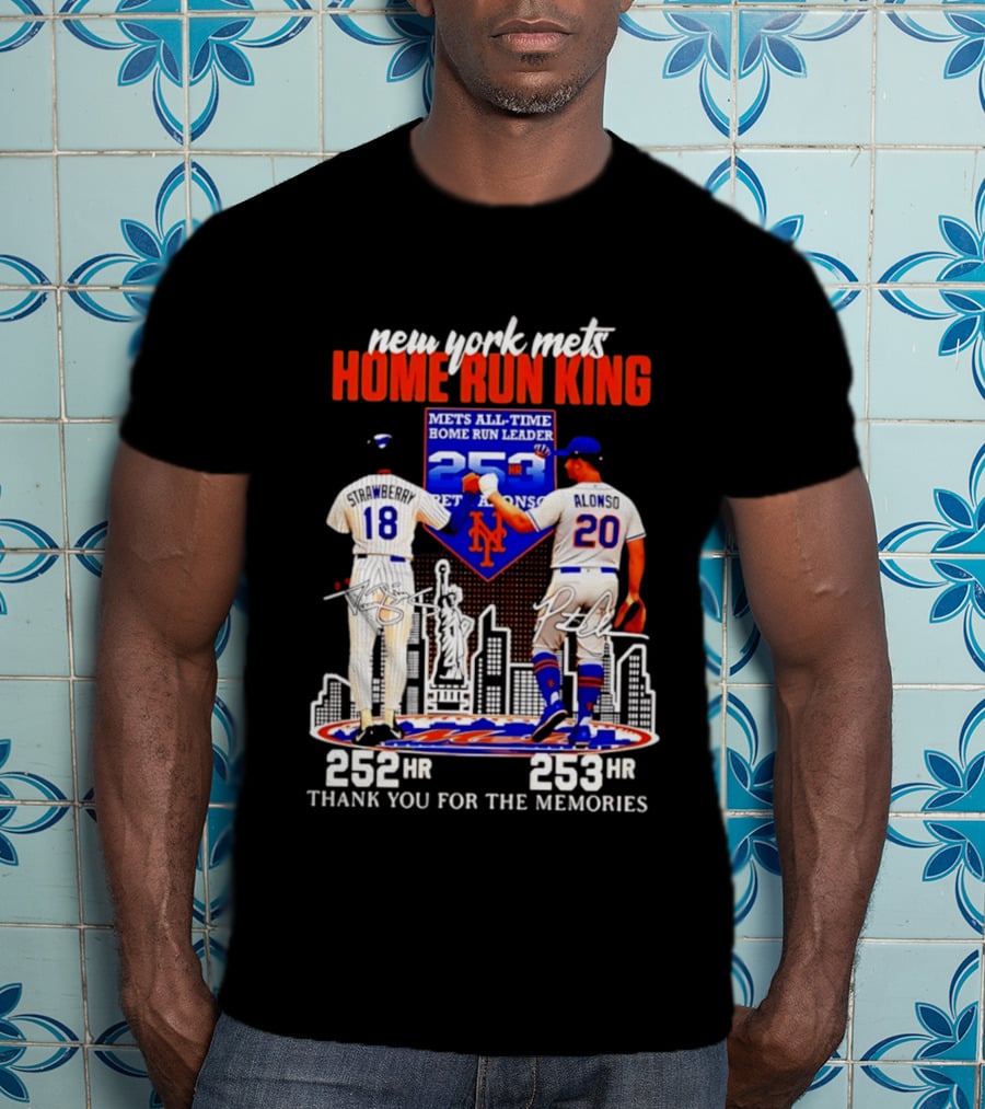 New York Mets Home Run King Celebration Darryl Strawberry And Pete Alonso Thank You For The Memories T-Shirt