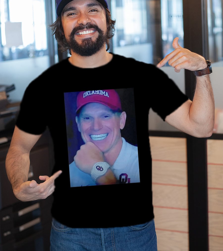 Oklahoma Sooners Brent Venables Smiling With Grill And OU T-Shirt
