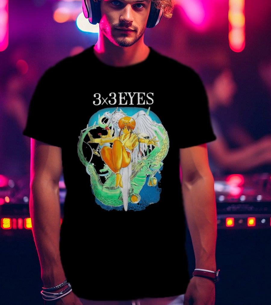 3×3 EYES Pai And Yakumo Winged Warrior Combat Scene T-Shirt