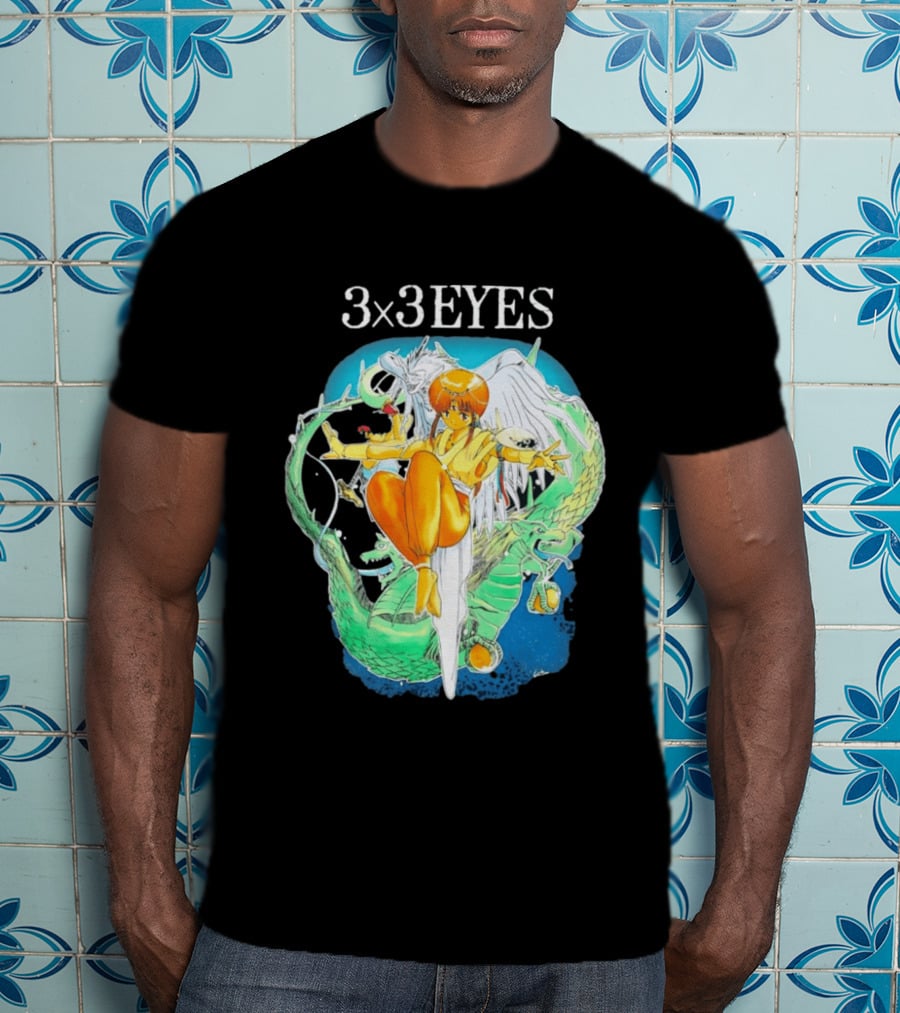 3×3 EYES Pai And Yakumo Winged Warrior Combat Scene T-Shirt