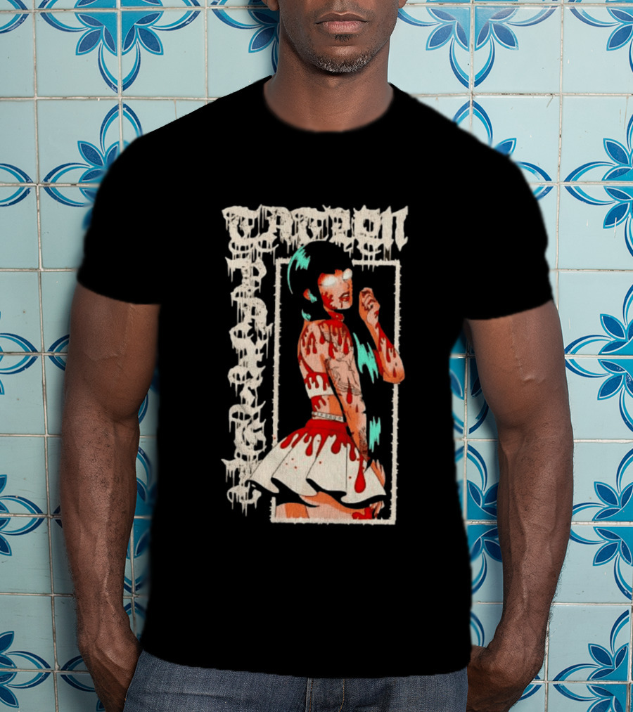 Vampen Anime Girl Horror Aesthetic Gore Dripping Gothic T-Shirt
