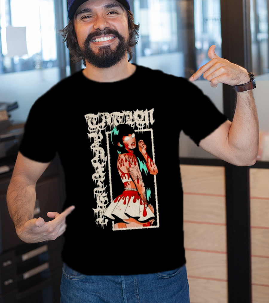 Vampen Anime Girl Horror Aesthetic Gore Dripping Gothic T-Shirt