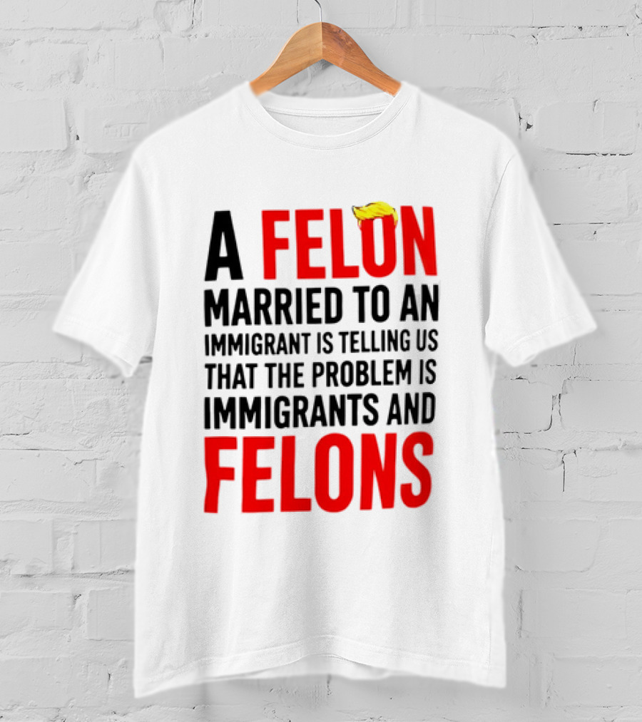 A Felon Married To An Immigrant Is Telling Us The Problem Is Immigrants And Felons T-Shirt