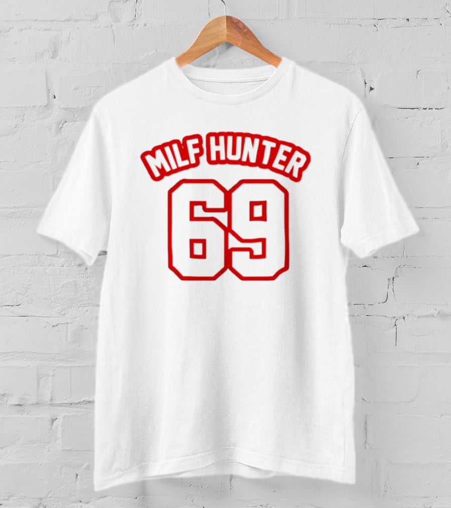 MILF Hunter 69 Red Outline Fonts T-Shirt