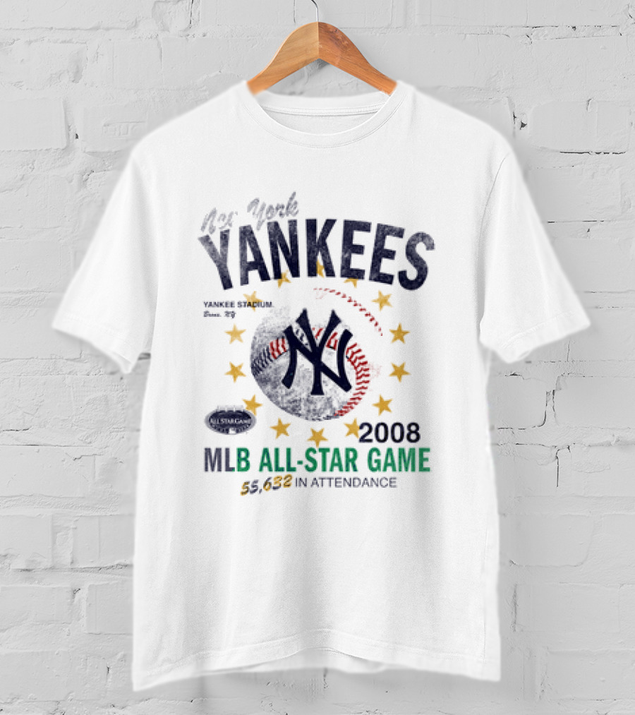New York Yankees 2008 MLB All Star Game Yankee Stadium 56,632 In Attendance T-Shirt
