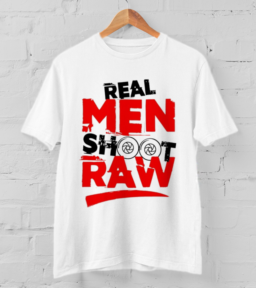 Real Men Shoot RAW Camera Shutter Aperture Photography T-Shirt