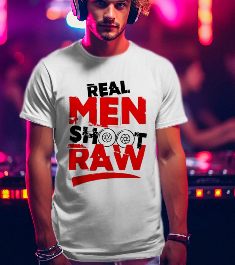 Real Men Shoot RAW Camera Shutter Aperture Photography T-Shirt