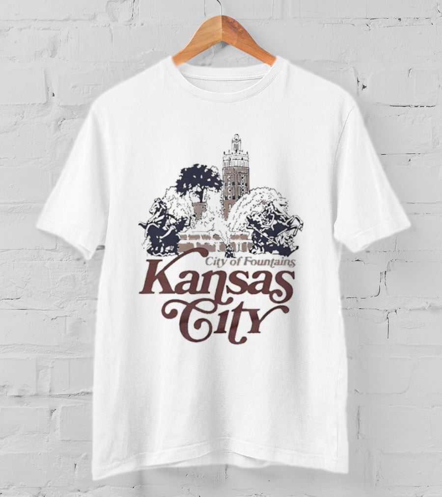 Kansas City City Of Fountains Missouri Tower And Trees T-Shirt