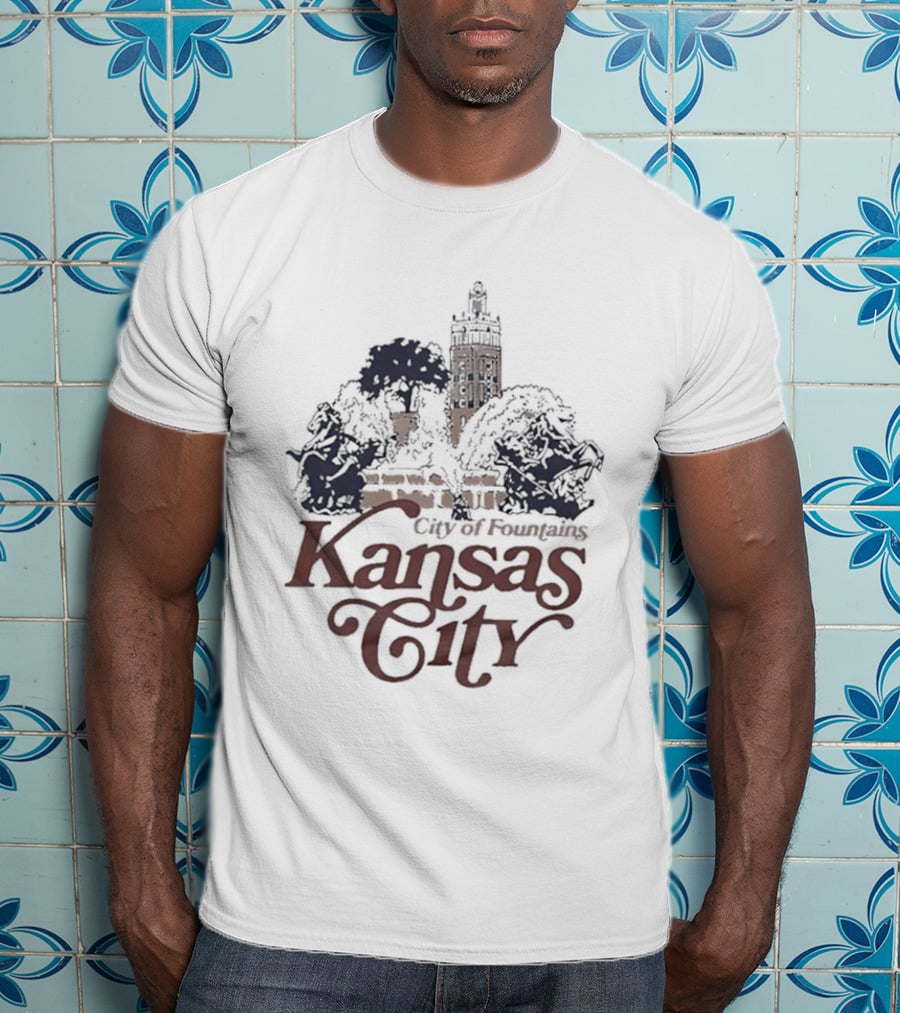 Kansas City City Of Fountains Missouri Tower And Trees T-Shirt