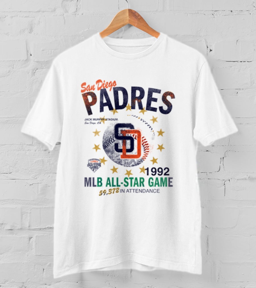 San Diego Padres 1992 MLB All Star Game Jack Murphy Stadium 59,372 Attendance T-Shirt