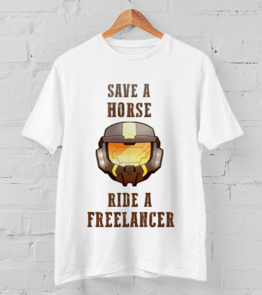 Save A Horse Ride A Freelancer Sci Fi Helmet Visor T-Shirt