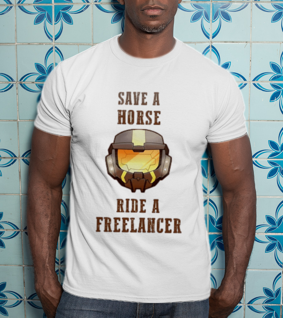 Save A Horse Ride A Freelancer Sci Fi Helmet Visor T-Shirt