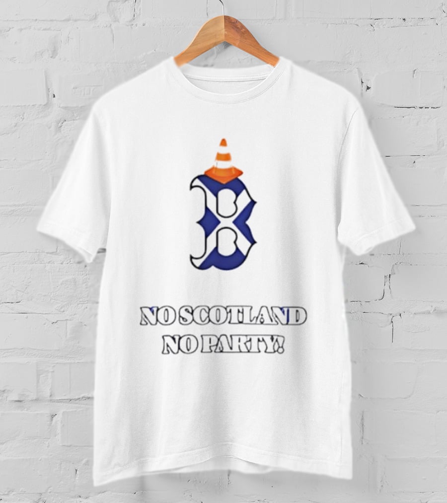 Scotland National Football Team Tartan B No Scotland No Party T-Shirt