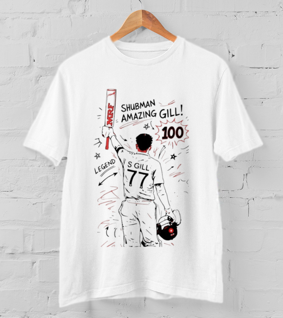Shubman Gill Amazing Legend 100 77 Cricket Hero T-Shirt
