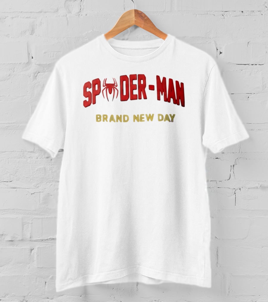 Spider Man Brand New Day Iconic Red Text With Spider T-Shirt