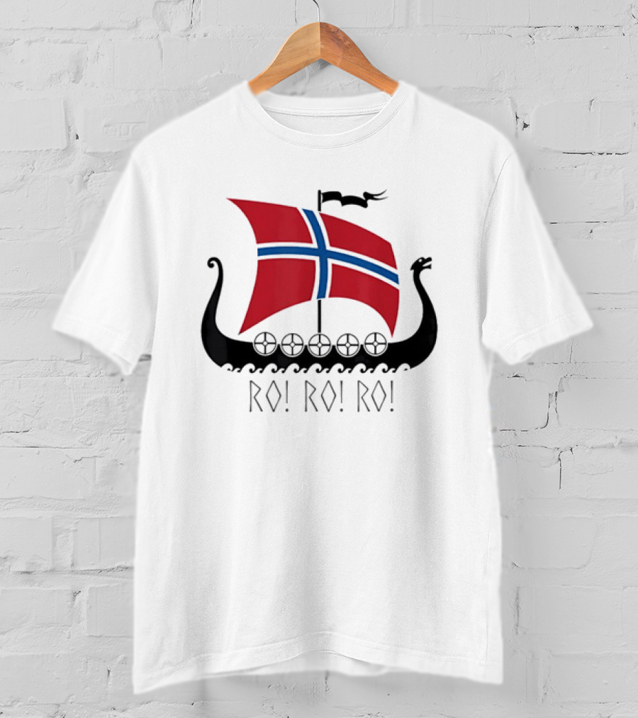 Viking Ship Norwegian Flag Ro Ro Ro T-Shirt