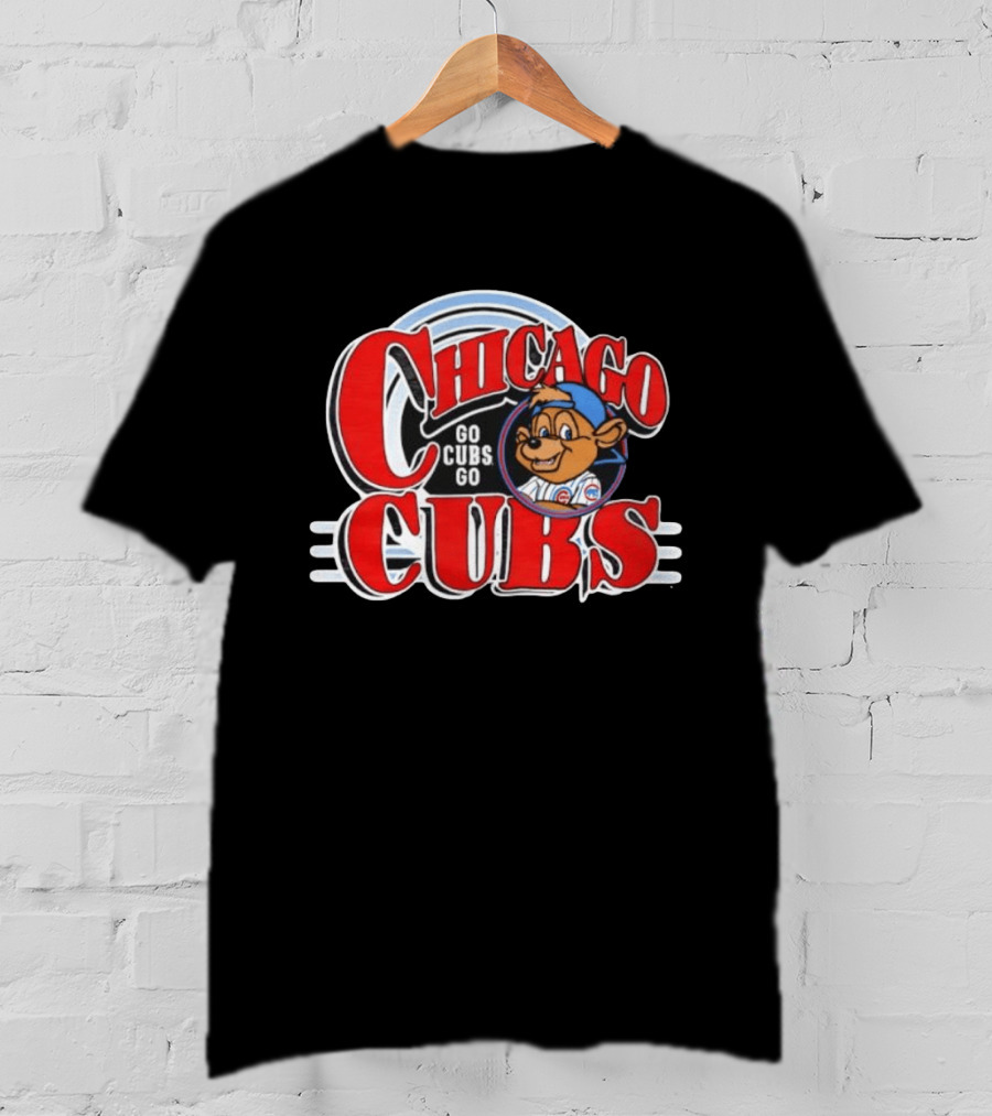 Chicago Cubs Go Cubs Go MLB With Bear In Cap T-Shirt