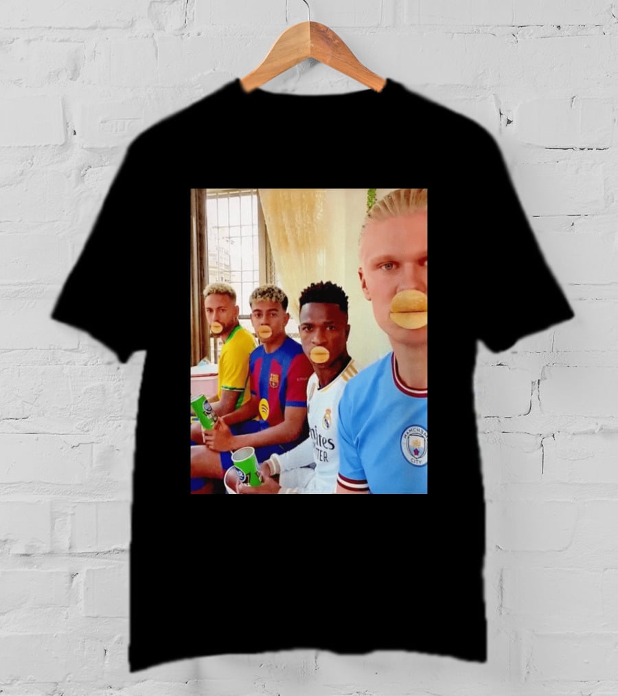 Neymar Vinicius Barcelona Real Madrid Manchester City Football Stars Chips T-Shirt