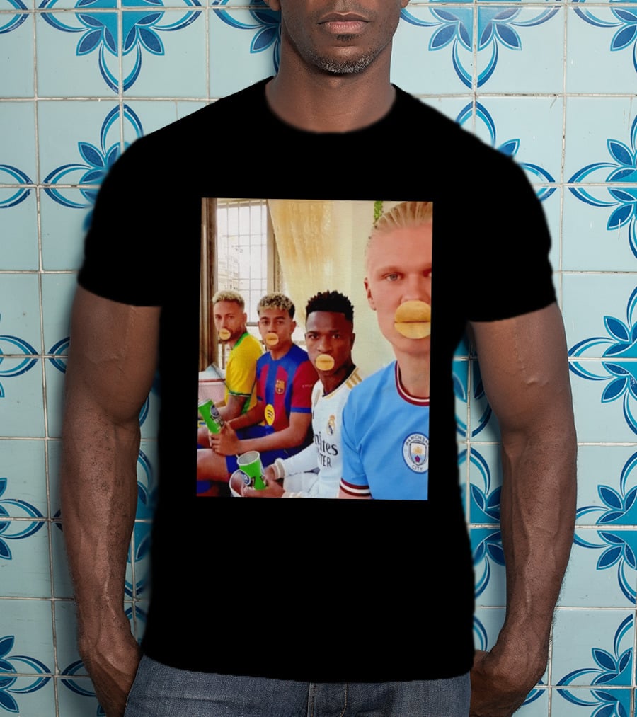 Neymar Vinicius Barcelona Real Madrid Manchester City Football Stars Chips T-Shirt